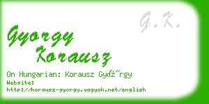 gyorgy korausz business card